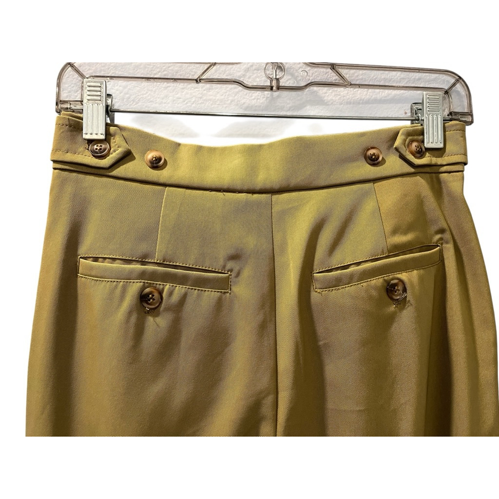 Anthropologie Avec Les Filles Barrel Leg Green Cargo Pants Size 2 Zip Pleated - Picture 9 of 11